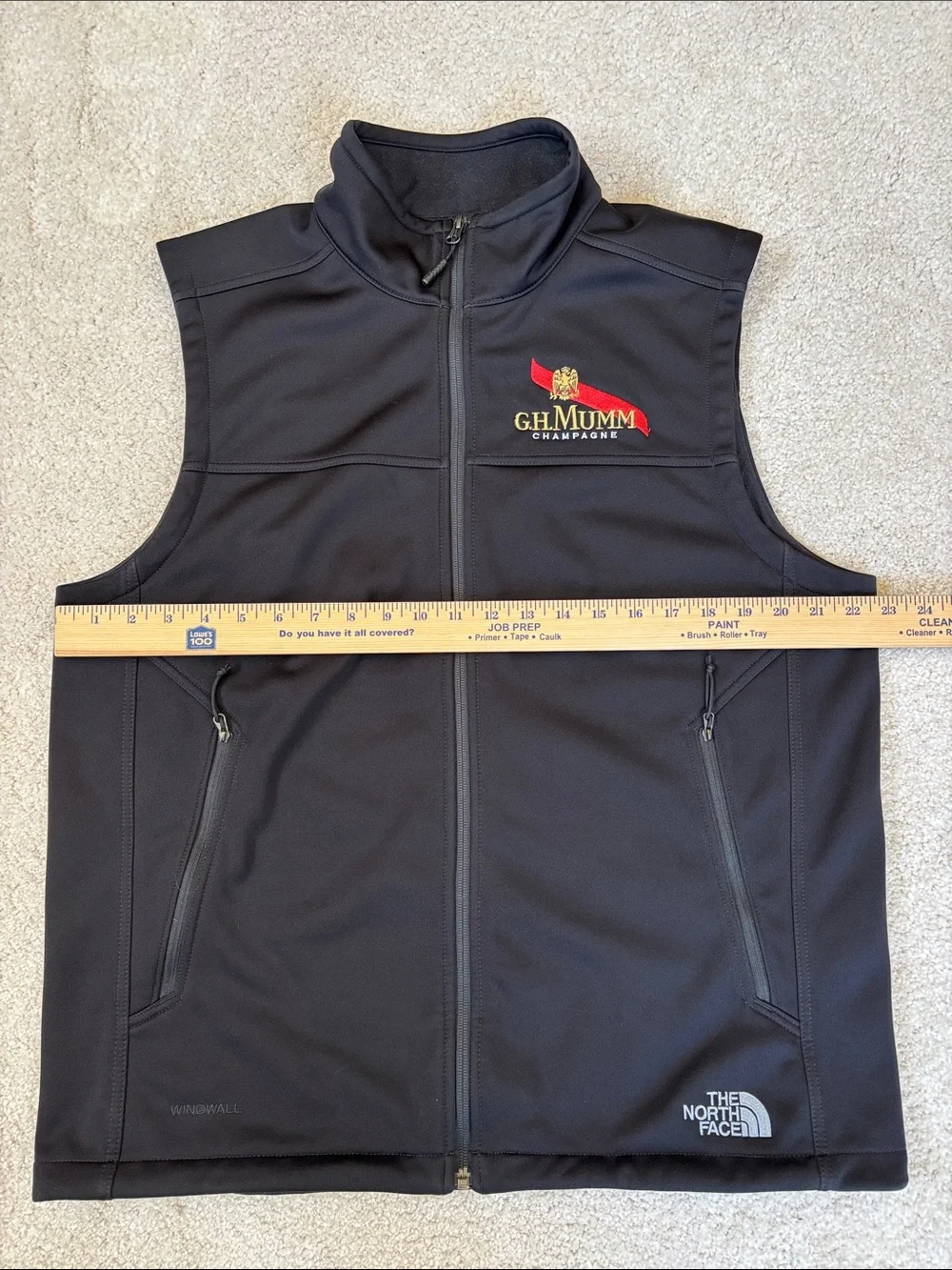 North Face Windwall Soft Shell Black Vest Outdoor Full Zip Men’s Size Large NEW